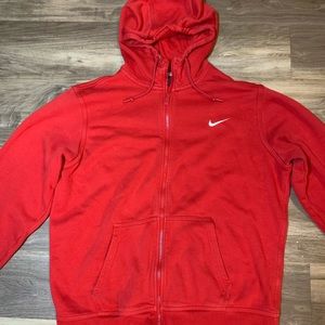 Red Nike zip up jacket